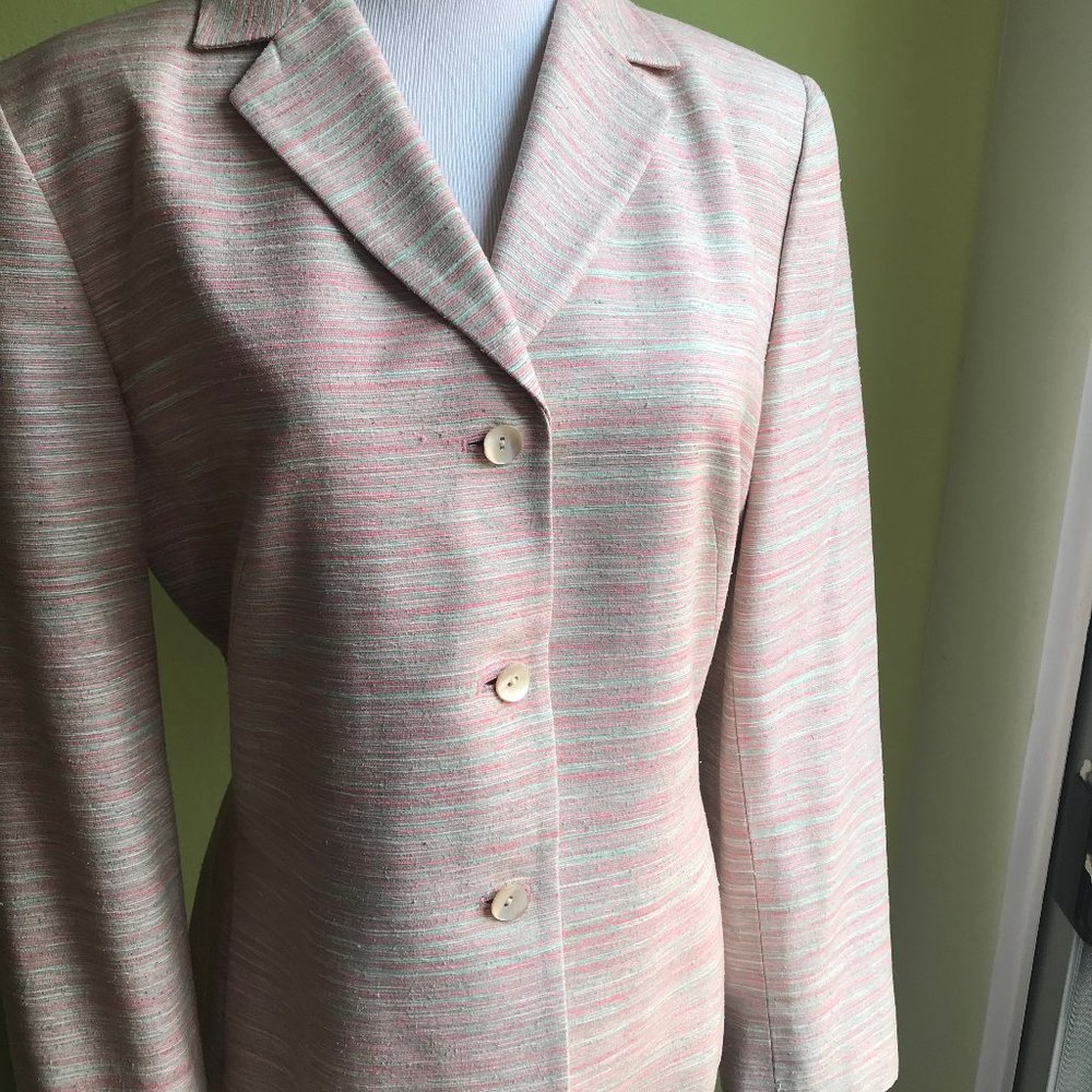 Kasper & Company Raw Silk pastel jacket